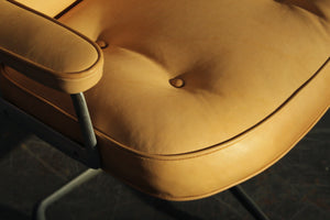 Eames Time Life Lobby Chair in Natural Leather, 1970s