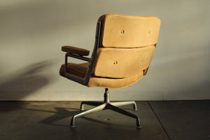 Eames Time Life Lobby Chair in Natural Leather, 1970s