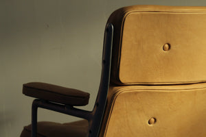 Eames Time Life Lobby Chair in Natural Leather, 1970s