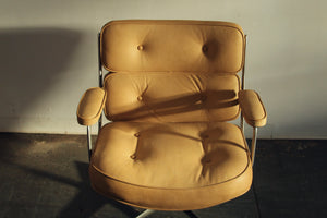 Eames Time Life Lobby Chair in Natural Leather, 1970s