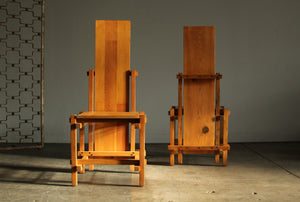 Jim Nickel Vintage Studio Made Hall Chairs After Gerrit Rietveld, 1965