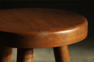 Vintage Oak Stools in the Manner of Charlotte Perriand, 1970s