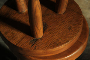 Vintage Oak Stools in the Manner of Charlotte Perriand, 1970s