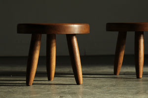 Vintage Oak Stools in the Manner of Charlotte Perriand, 1970s