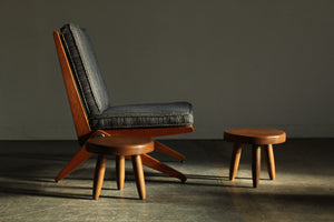 Vintage Oak Stools in the Manner of Charlotte Perriand, 1970s