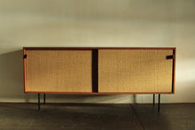 Load image into Gallery viewer, Florence Knoll &#39;Model 116&#39; Iron Leg and Grass Cloth Credenza for Knoll, 1950s
