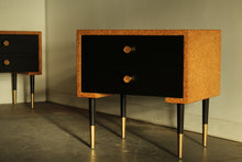 Load image into Gallery viewer, Paul Frankl Cork &amp; Mahogany Nightstands for Johnson Furniture, 1950s
