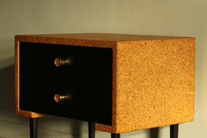 Paul Frankl Cork & Mahogany Nightstands for Johnson Furniture, 1950s