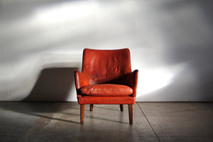 Arne Vodder "AV 53" Lounge Chair in Original Leather and Rosewood