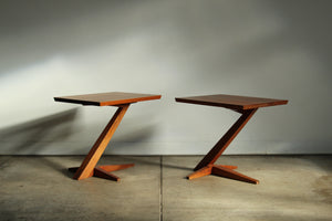 Thomas Moser Cherry Cantilevered End Tables, 2000s