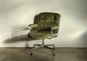 Eames Time Life Executive Chair in Green Mohair, 1970s