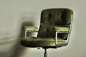 Eames Time Life Executive Chair in Green Mohair, 1970s