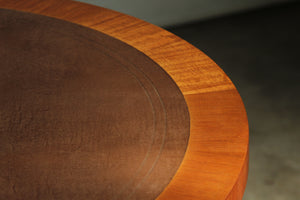 Edward Wormley Leather Top and Mahogany Cocktail Table, 1950s