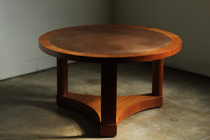 Edward Wormley Leather Top and Mahogany Cocktail Table, 1950s