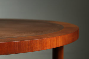 Edward Wormley Leather Top and Mahogany Cocktail Table, 1950s