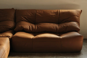 R.S Associates French Canadian Modular Leather Corner Sofa, 1970s