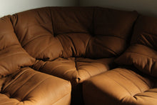 Load image into Gallery viewer, R.S Associates French Canadian Modular Leather Corner Sofa, 1970s
