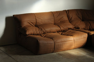 R.S Associates French Canadian Modular Leather Corner Sofa, 1970s