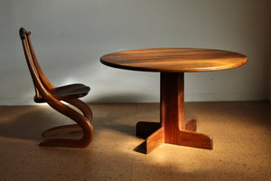 Gerald McCabe Solid Shedua Pedestal Dining Table, 1970s