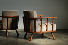 Load image into Gallery viewer, T.H. Robsjohn Gibbings Early Walnut and Velvet Lounge Chairs for Widdicomb, 1951
