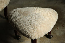 Load image into Gallery viewer, Adrian Pearsall for Craft Associates Shearling and Walnut Foot Stools, 1960s
