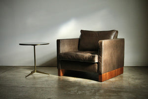 Ludwig Mies van der Rohe Leather and Mahogany Club Chair, 1970s