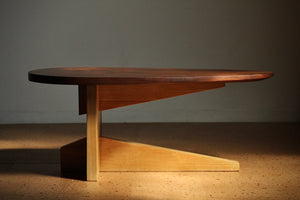 American Studio Craft Walnut and Oak Coffee Table, 1990s