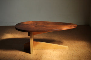 American Studio Craft Walnut and Oak Coffee Table, 1990s