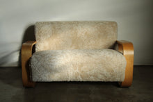 Load image into Gallery viewer, Shearling &#39;Tank&#39; Sofa by Mouldcraft, 1950s
