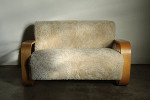 Shearling 'Tank' Sofa by Mouldcraft, 1950s