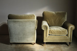 George Smith Mohair Club Chairs, A Pair, 2000s