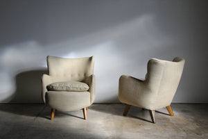 George Nelson Early Model '4688' Wingback Lounge Chairs for Herman Miller, 1940s