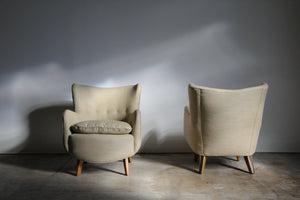 George Nelson Early Model '4688' Wingback Lounge Chairs for Herman Miller, 1940s