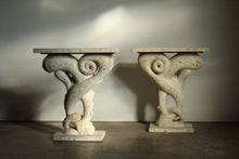 Load image into Gallery viewer, Frances Elkins Sculptured Plaster Console Tables, A Pair, 1952
