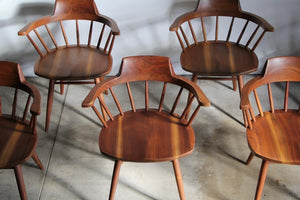 George Nakashima Early Set of Walnut "Captain" Chairs, 1959