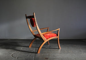 String Chair after Arthur Espenet Carpenter with Jack Lenor Larsen Cushions, 1960s