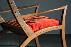String Chair after Arthur Espenet Carpenter with Jack Lenor Larsen Cushions, 1960s
