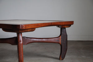 1970s Don Shoemaker Mexican Rosewood & Marble Coffee Table
