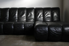 Load image into Gallery viewer, Italian Leather Channel Back Sectional Sofa, 1980s
