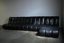 Load image into Gallery viewer, Italian Leather Channel Back Sectional Sofa, 1980s
