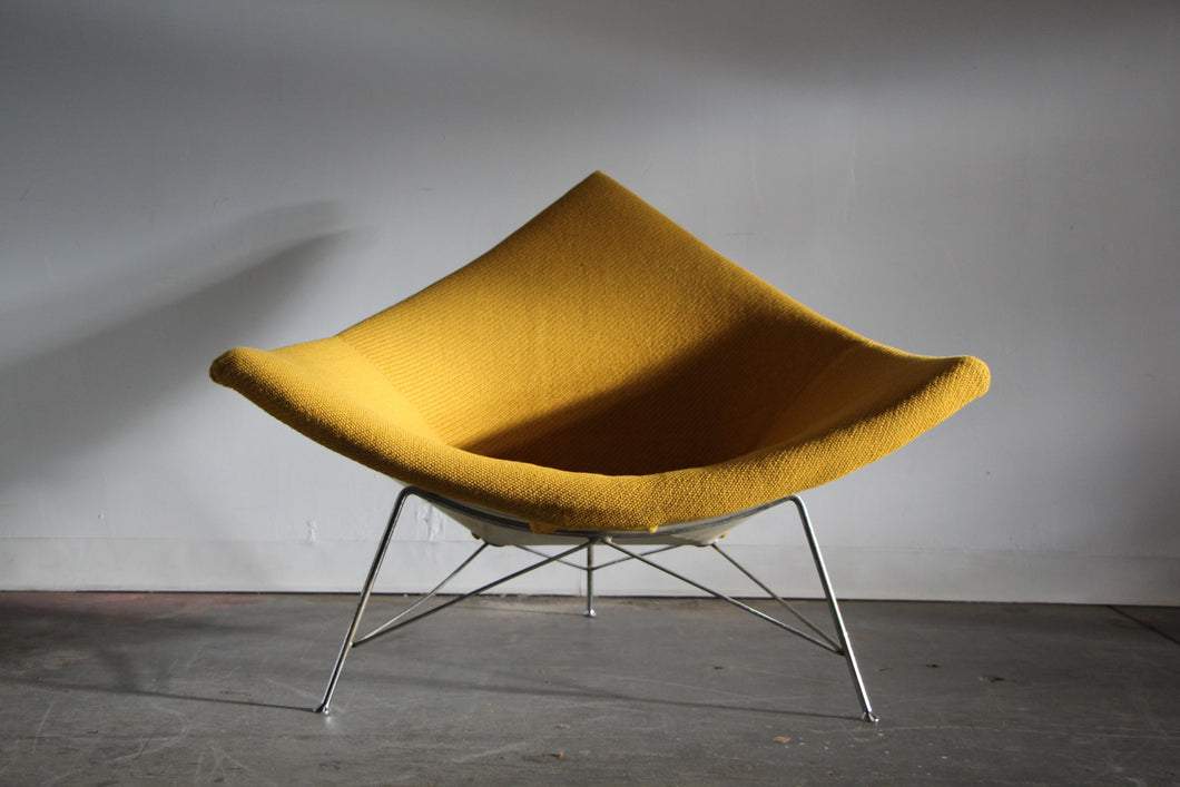 George Nelson 1st Edition “Coconut” Chair in Mustard Wool, 1950s