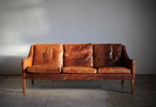 Load image into Gallery viewer, Borge Mogensen Distressed Leather Sofa, 1960s
