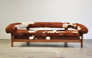 Brazilian Cowhide Gondola Sofa by Jules Heumann