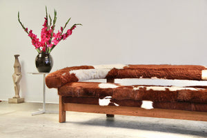 Brazilian Cowhide Gondola Sofa by Jules Heumann