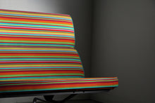 Load image into Gallery viewer, Charles and Ray Eames Compact Sofa in Alexander Girard Miller Stripe Fabric
