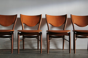 Early Finn Juhl “BO 63” Teak Dining Chairs in Goat Leather, 1950s