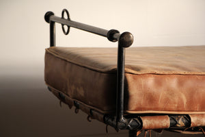 Ilana Goor Custom Leather Bench, 1980s