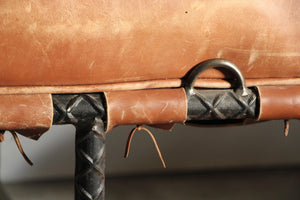 Ilana Goor Custom Leather Bench, 1980s