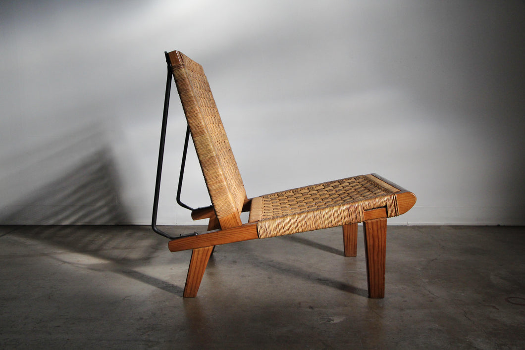 Michael Van Beuren Woven Palm Lounge Chair, 1940s