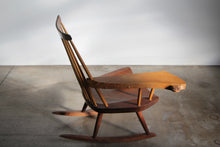Load image into Gallery viewer, Mira Nakashima Maple Burl Slab Arm Rocking Chair, 2005
